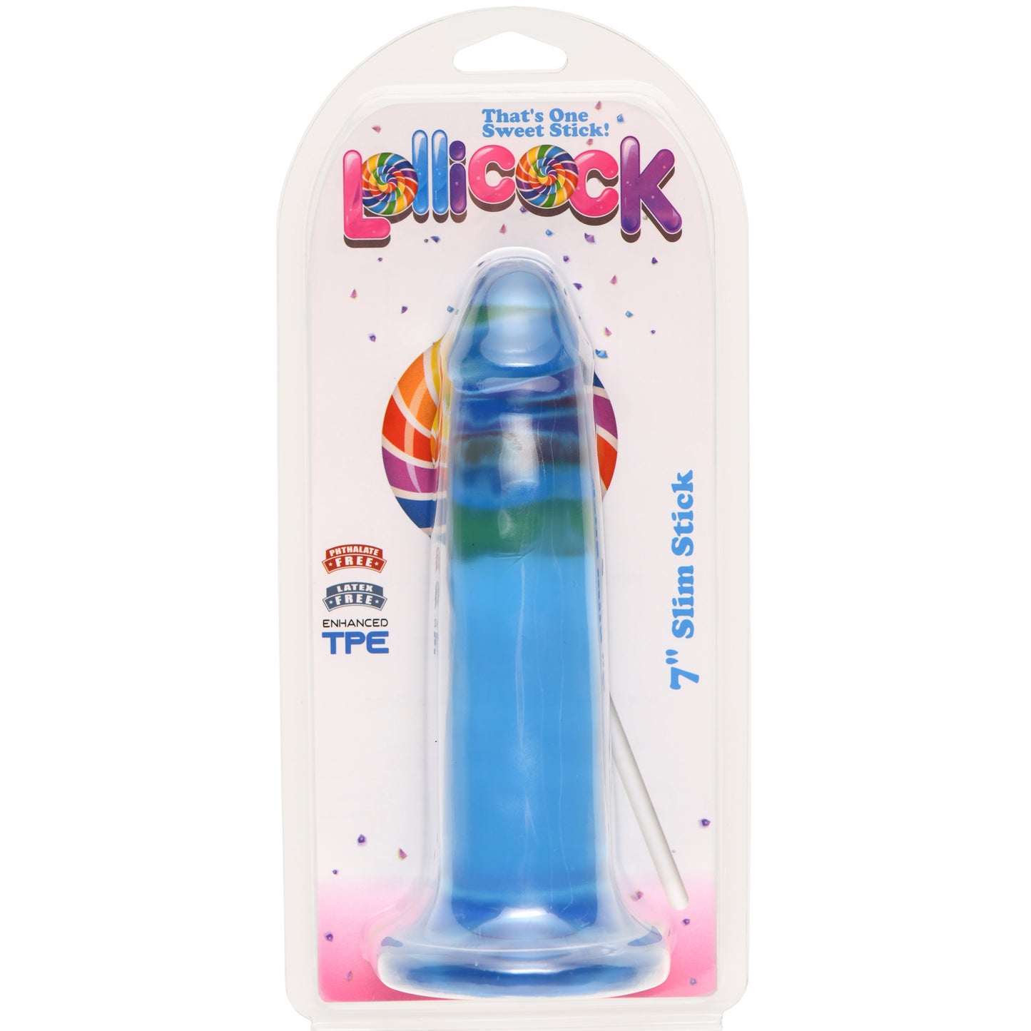 7 Inch Slim Stick with Balls Grape Ice Dildo