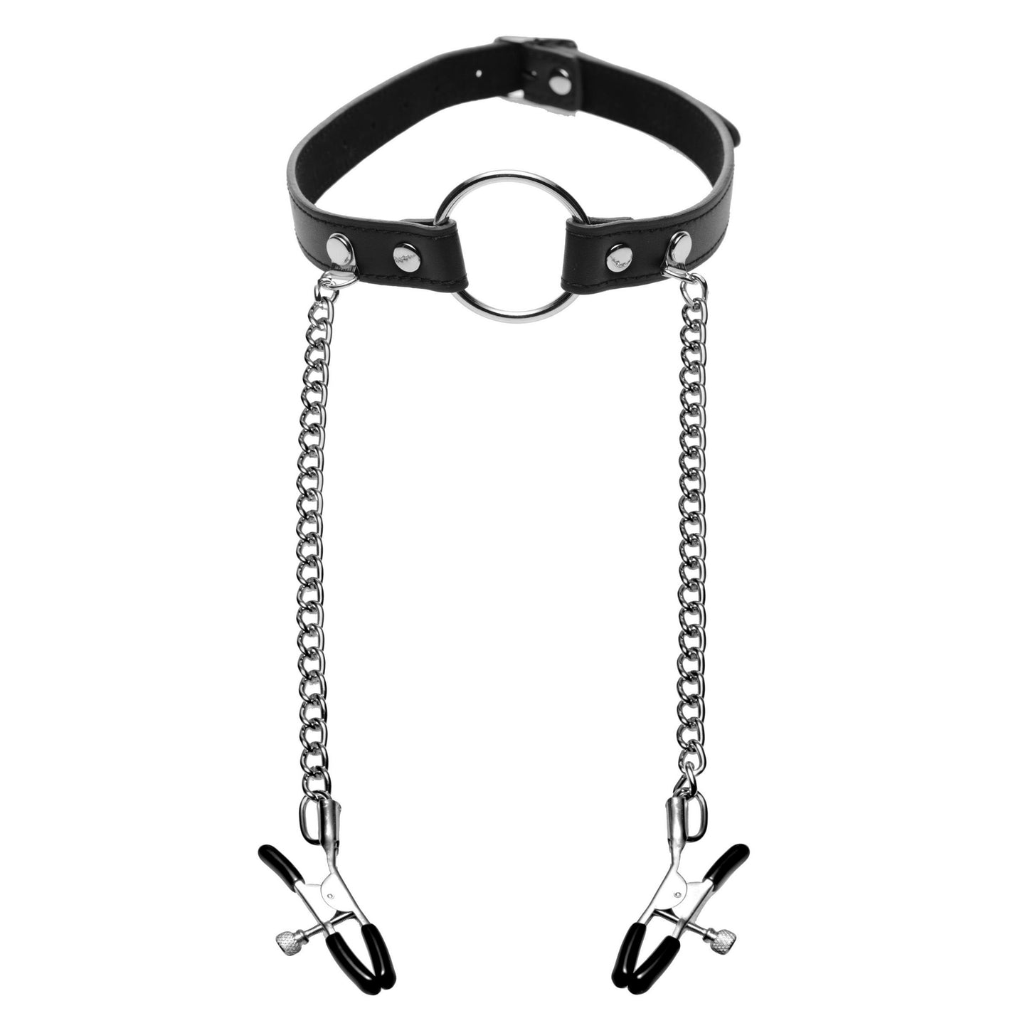 Seize O-Ring Gag with Nipple Clamps