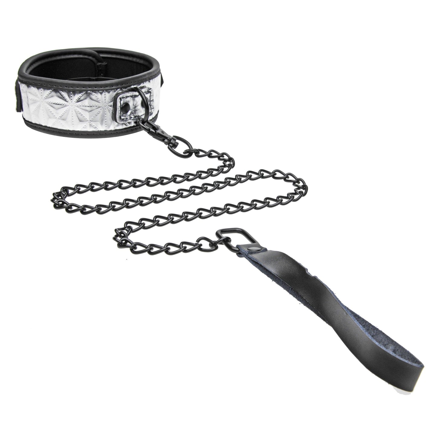 Platinum Bound Chained Collar with Leash