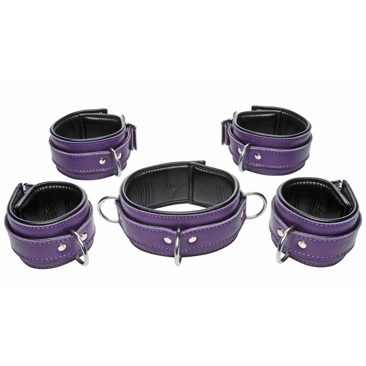 5 Piece Locking Leather Bondage Set