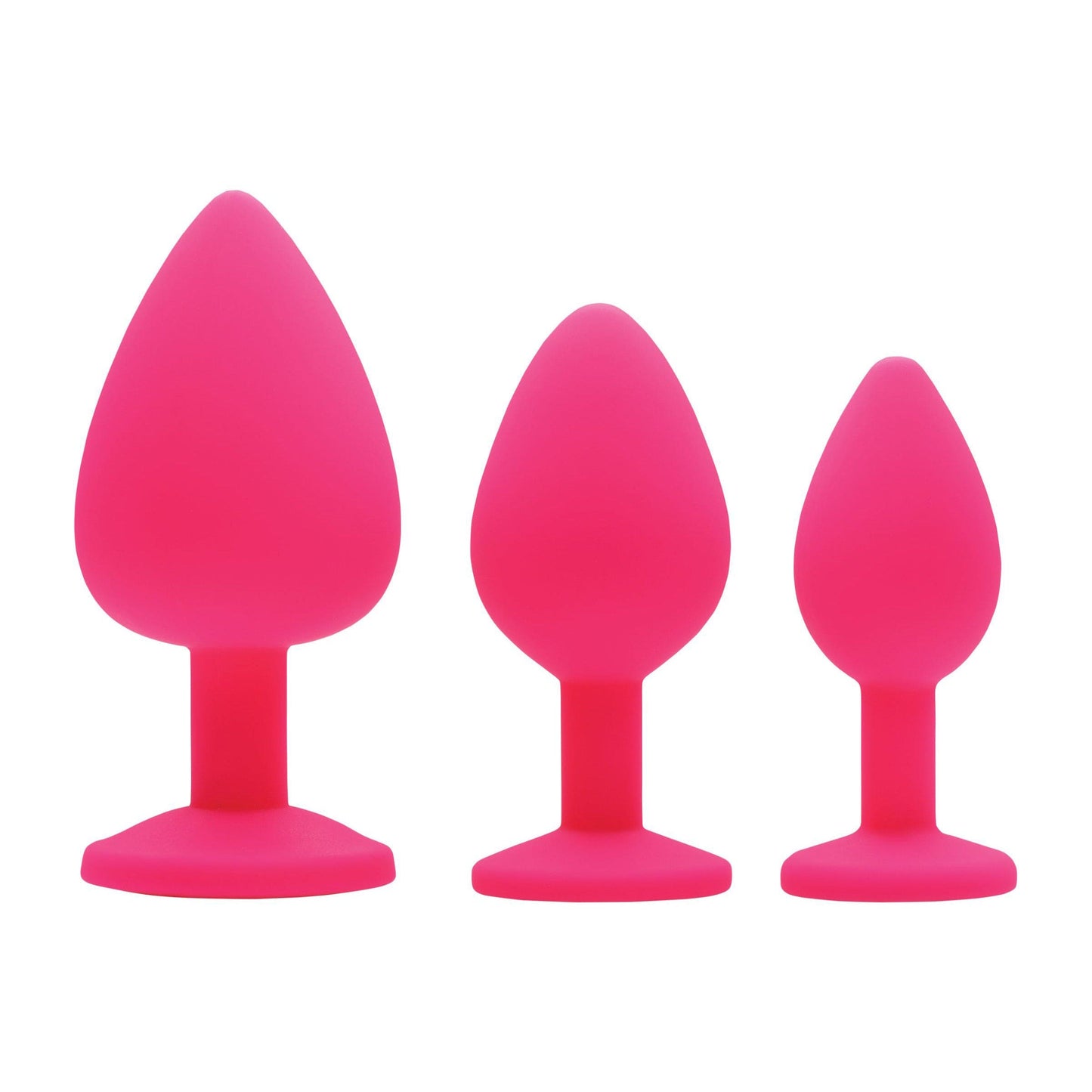 Pleasure 3 Piece Silicone Anal Plugs with Gems