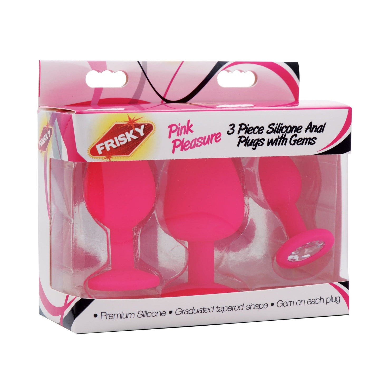 Pleasure 3 Piece Silicone Anal Plugs with Gems