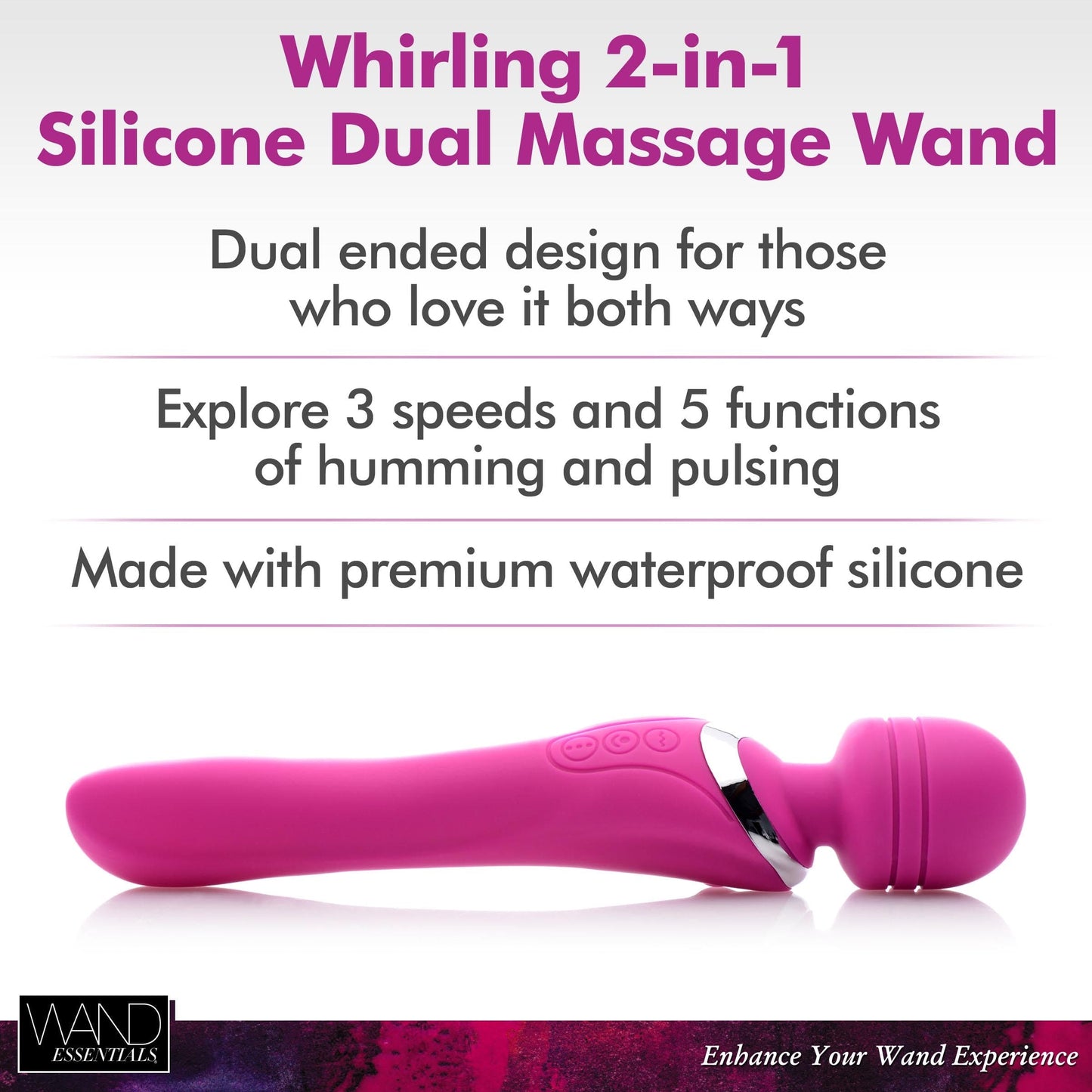 Whirling Wand 2 in 1 Silicone Dual Massage Wand