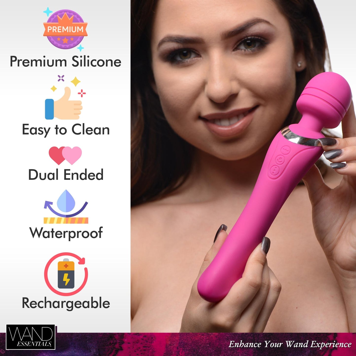 Whirling Wand 2 in 1 Silicone Dual Massage Wand