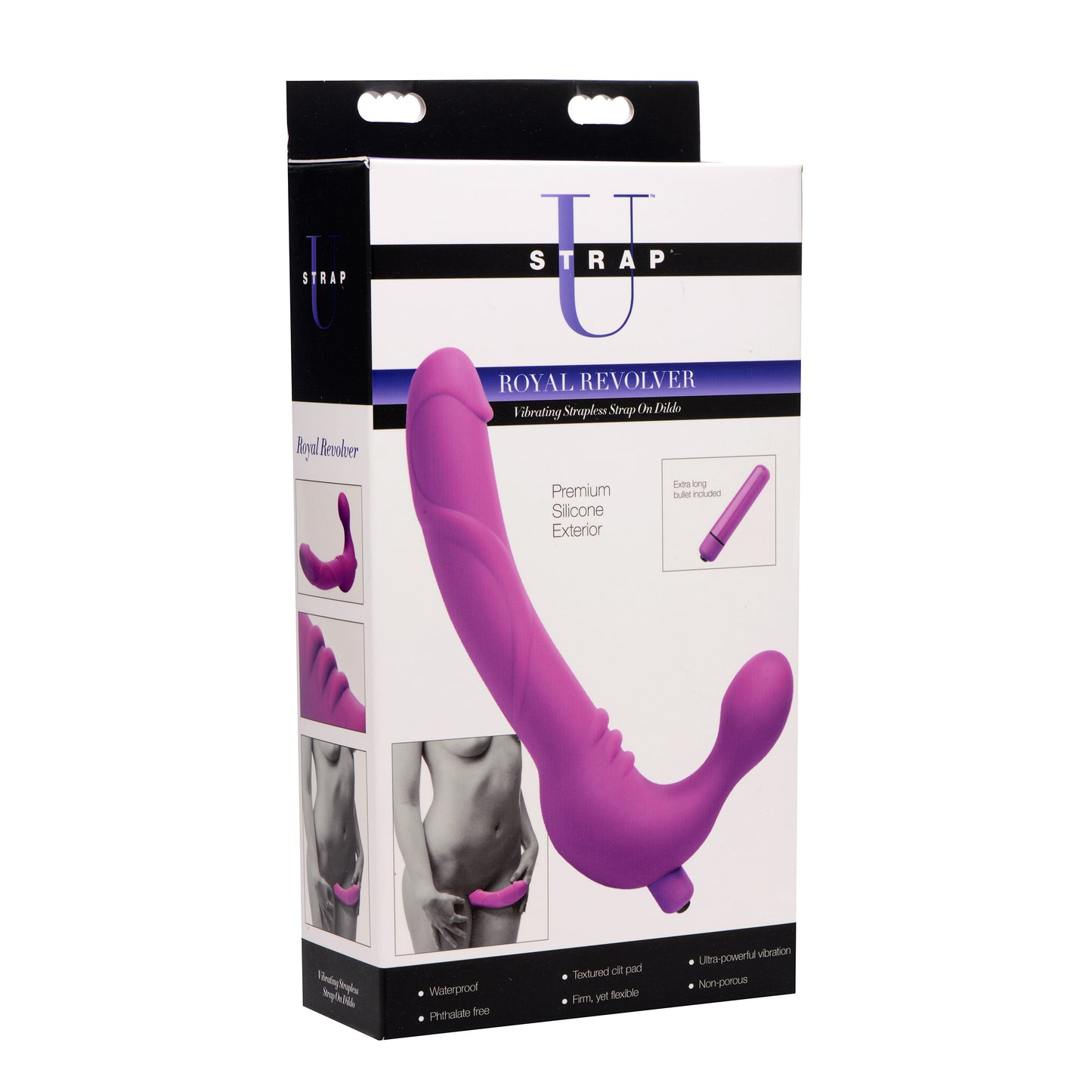 Royal Revolver Vibrating Strapless Silicone Strap On Dildo