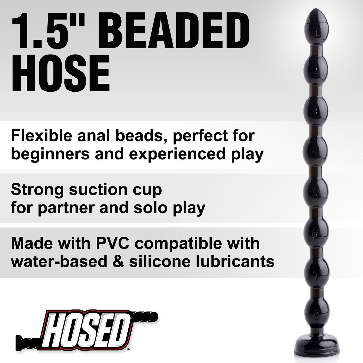 Hosed Beaded 19 Inch Anal Snake