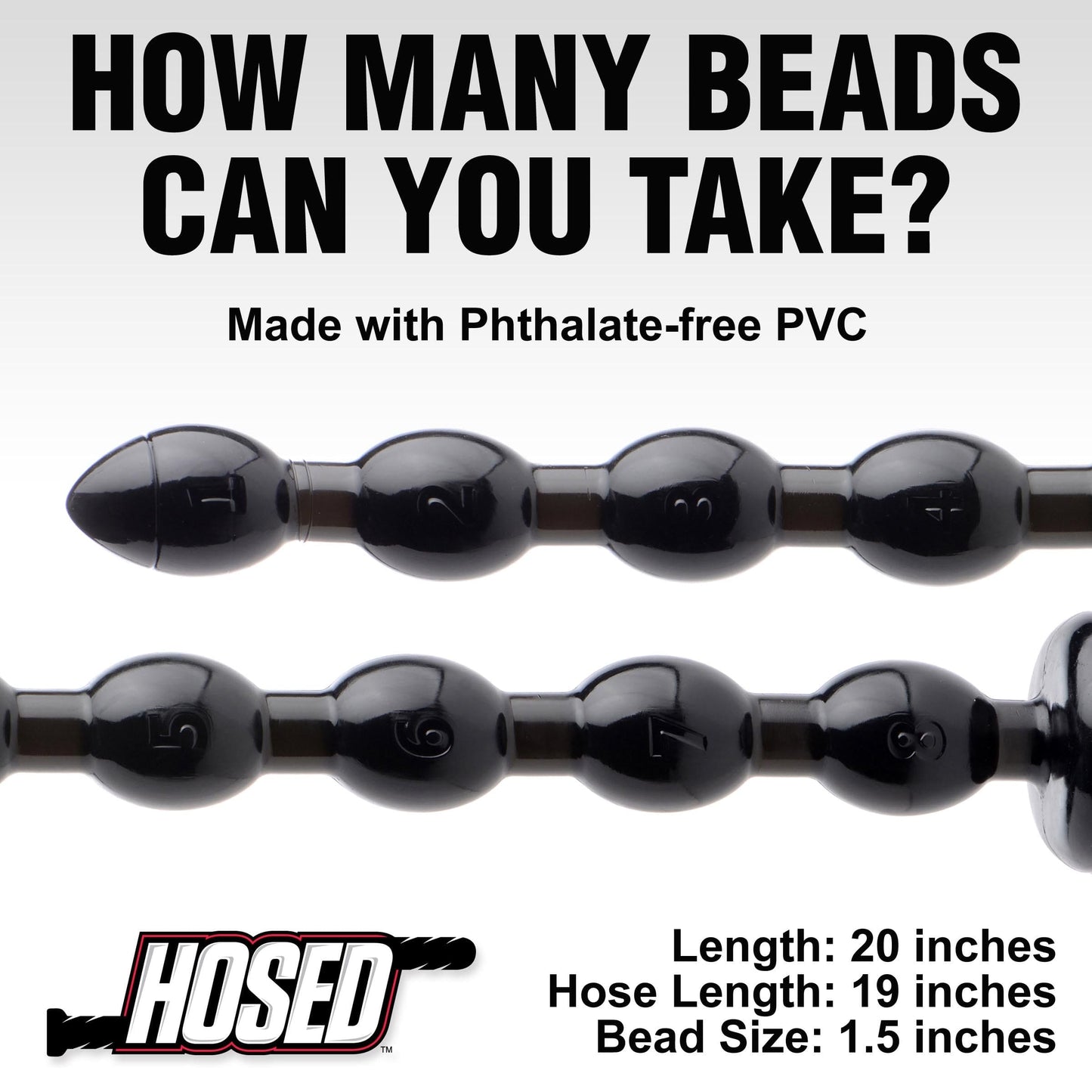 Hosed Beaded 19 Inch Anal Snake