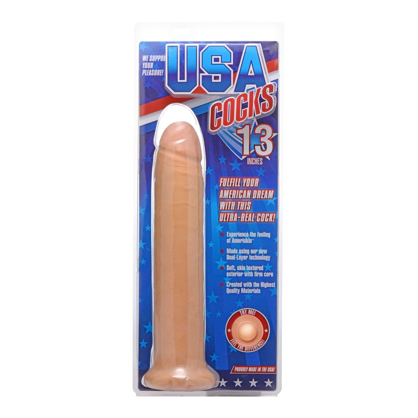 13 Inch Ultra Real Dual Layer Suction Cup Dildo without Balls