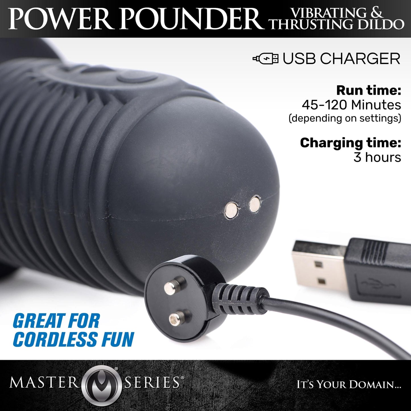 Power Pounder Vibrating and Thrusting Silicone Dildo -