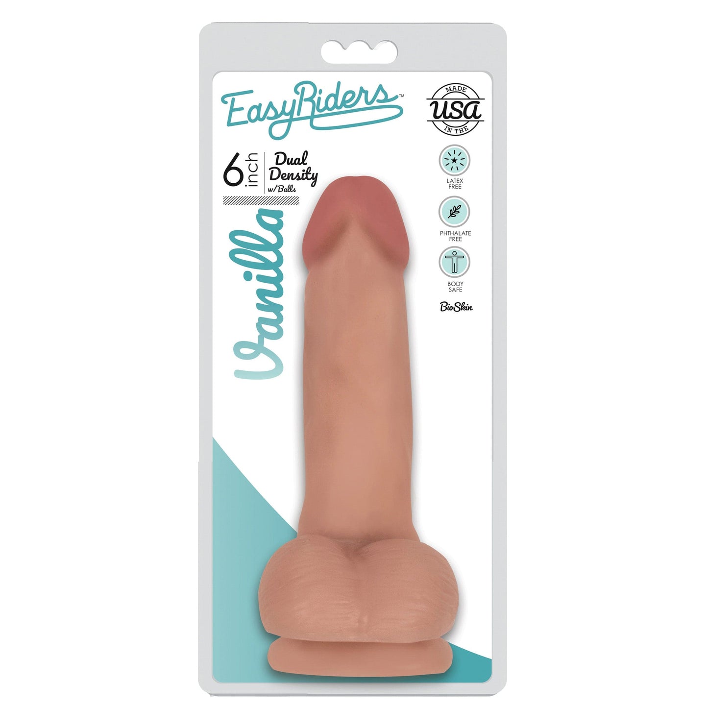 Easy Riders 6 Inch Dual Density Dildo With Balls -