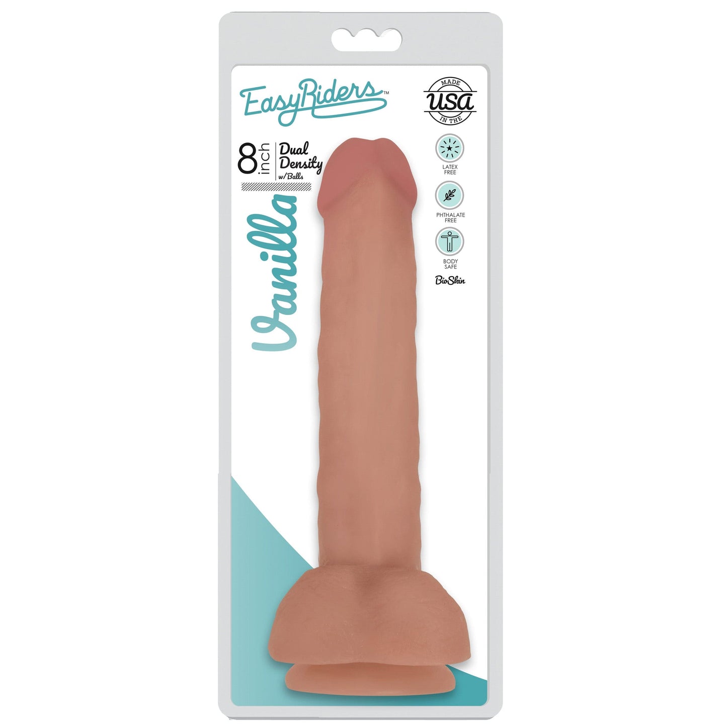 Easy Riders 8 Inch Dual Density Dildo With Balls -