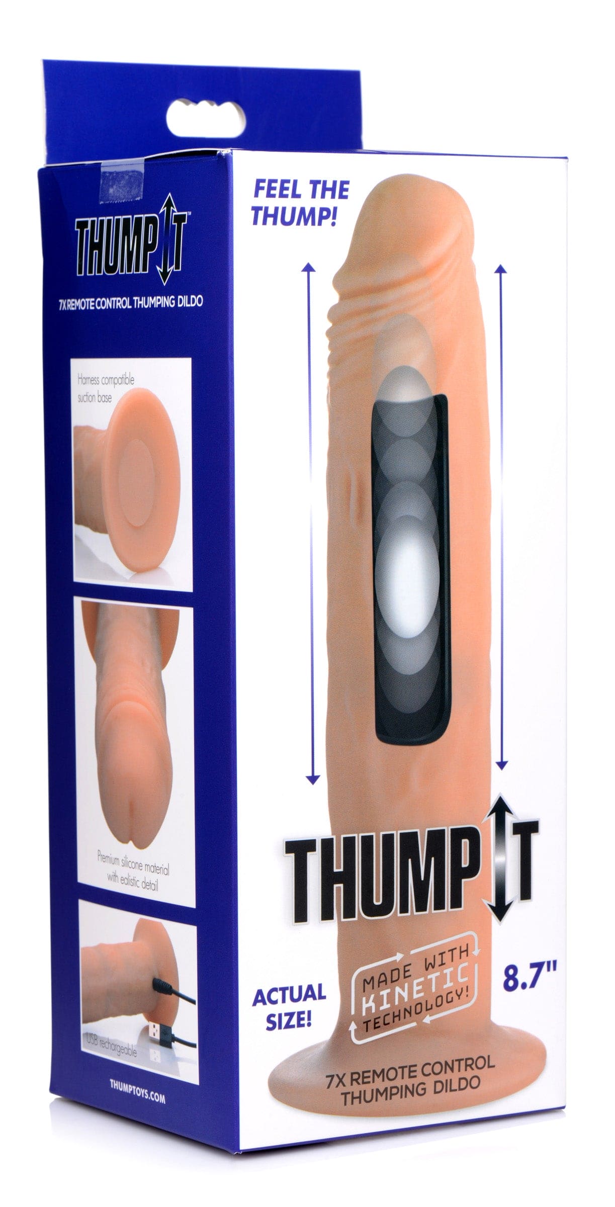 Kinetic Thumping 7X Remote Control Dildo - Small