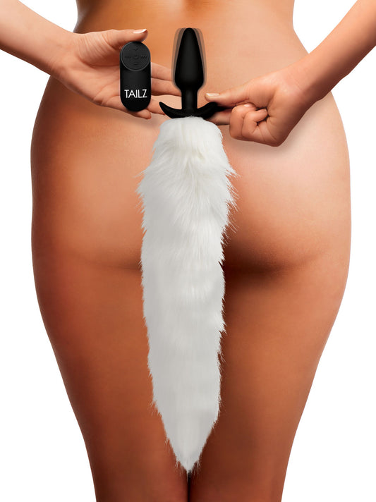 Vibrating  Fox Tail Slender Anal Plug