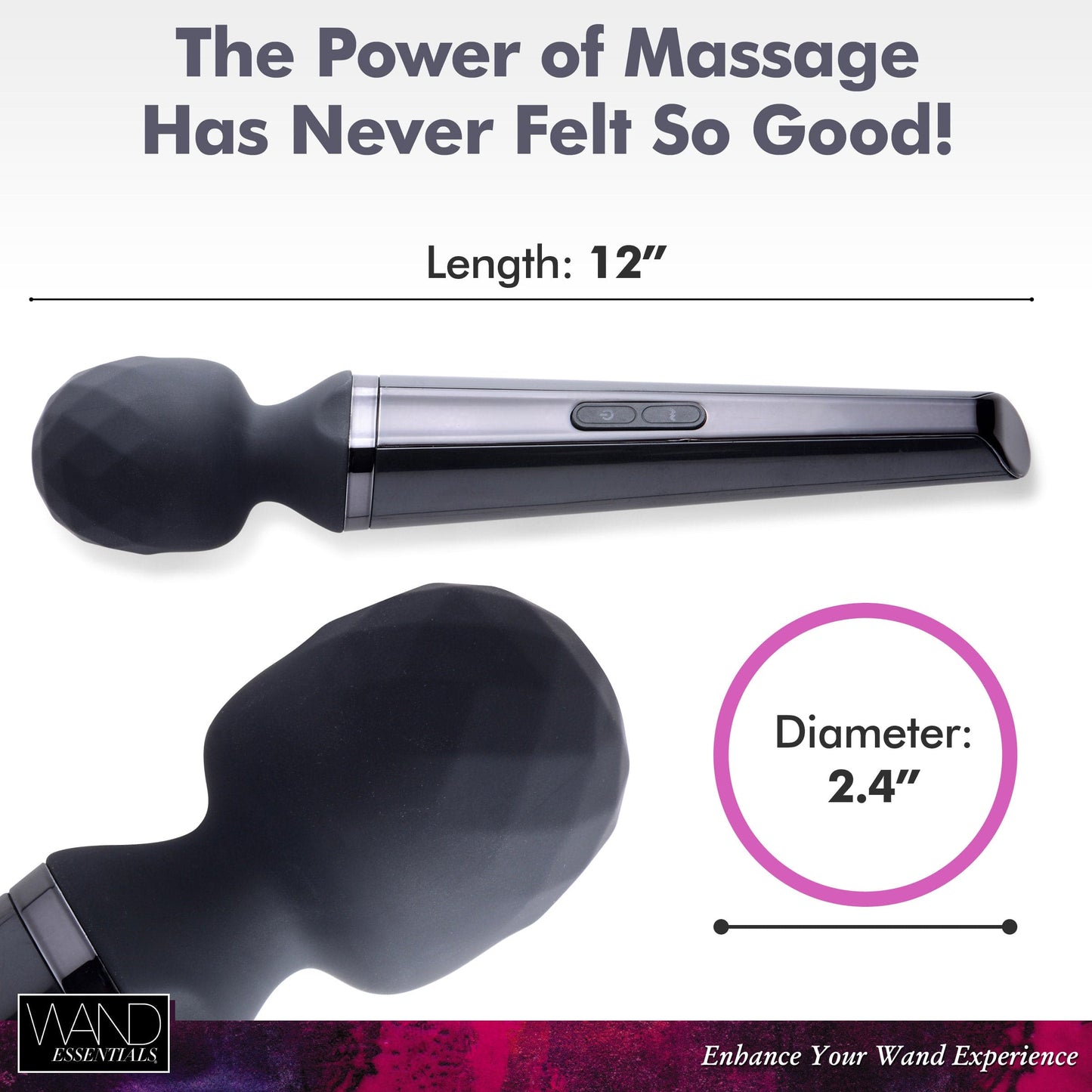 Diamond Head 24X Rechargeable Silicone Wand Massager