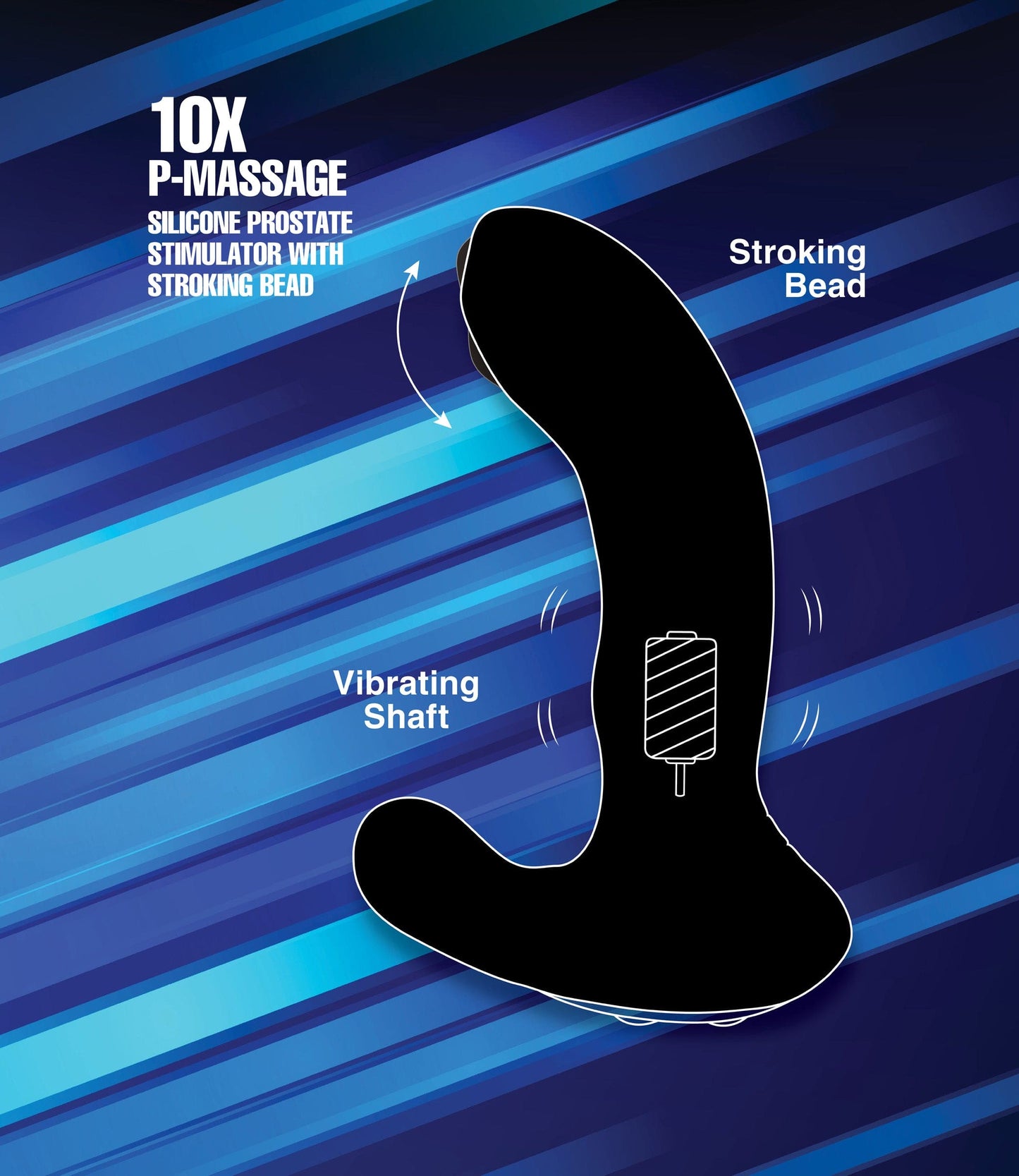 10X P-Massage Silicone Prostate Stimulator with Stroking Bead