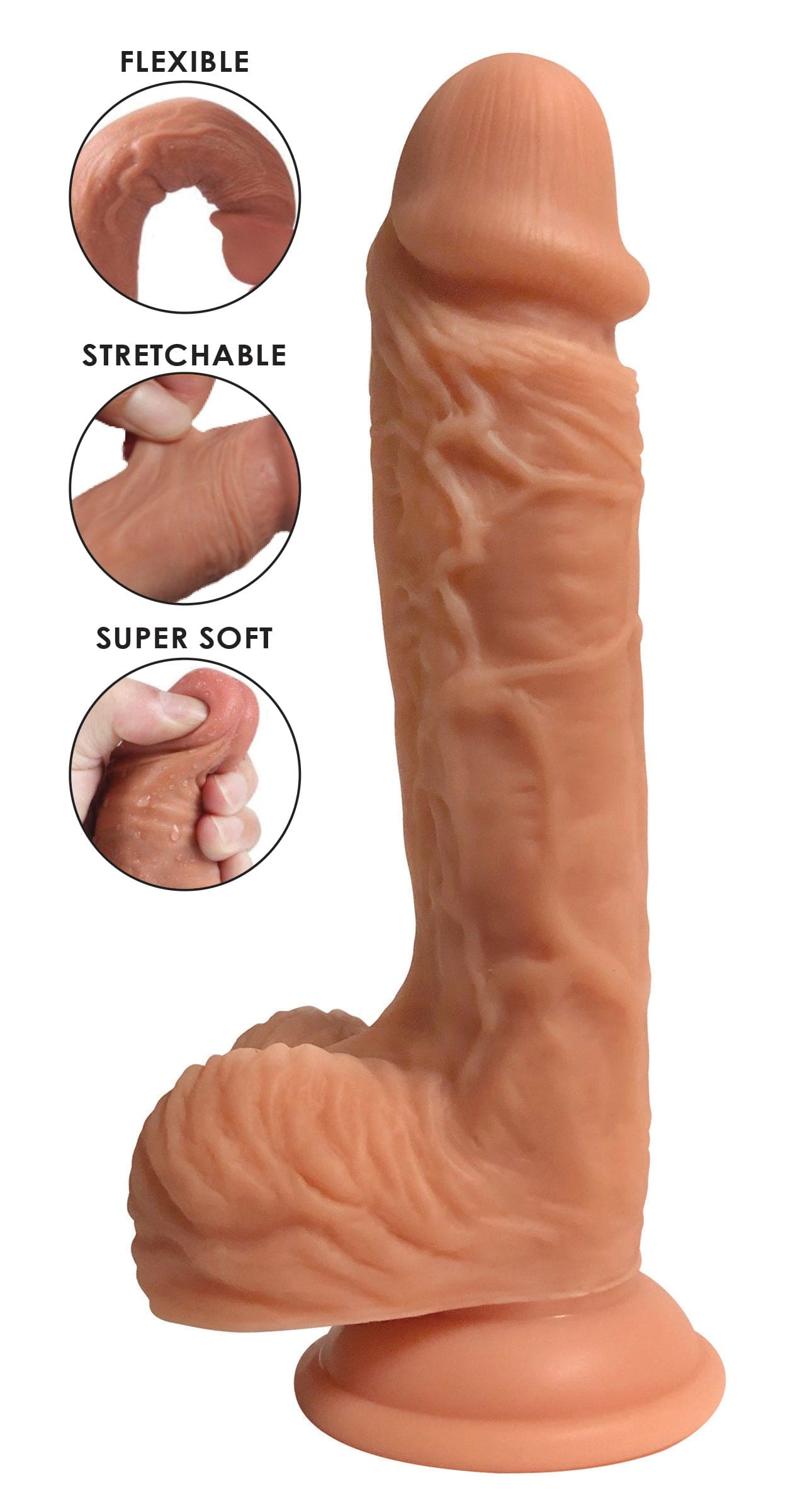 Easy Riders Dual Density Silicone Dildo - 8 Inch