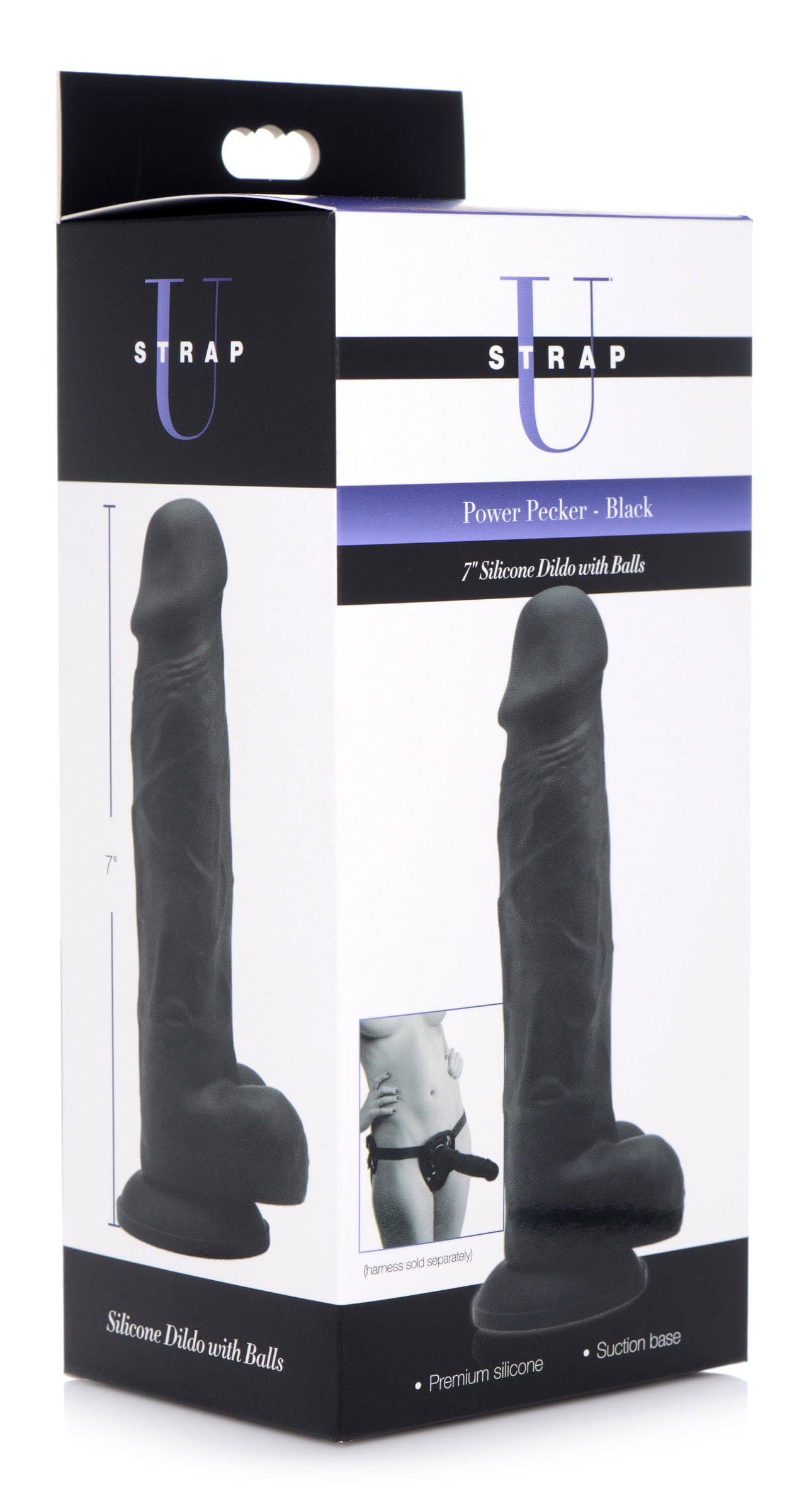 Power Pecker 7 Inch Silicone Dildo with Balls -