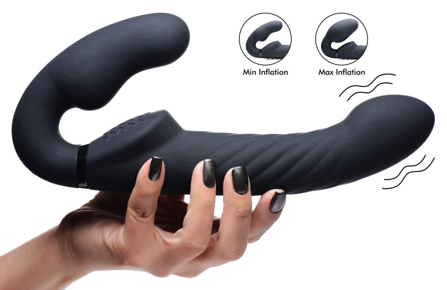 Ergo-Fit Twist Inflatable Vibrating Silicone Strapless Strap-on -