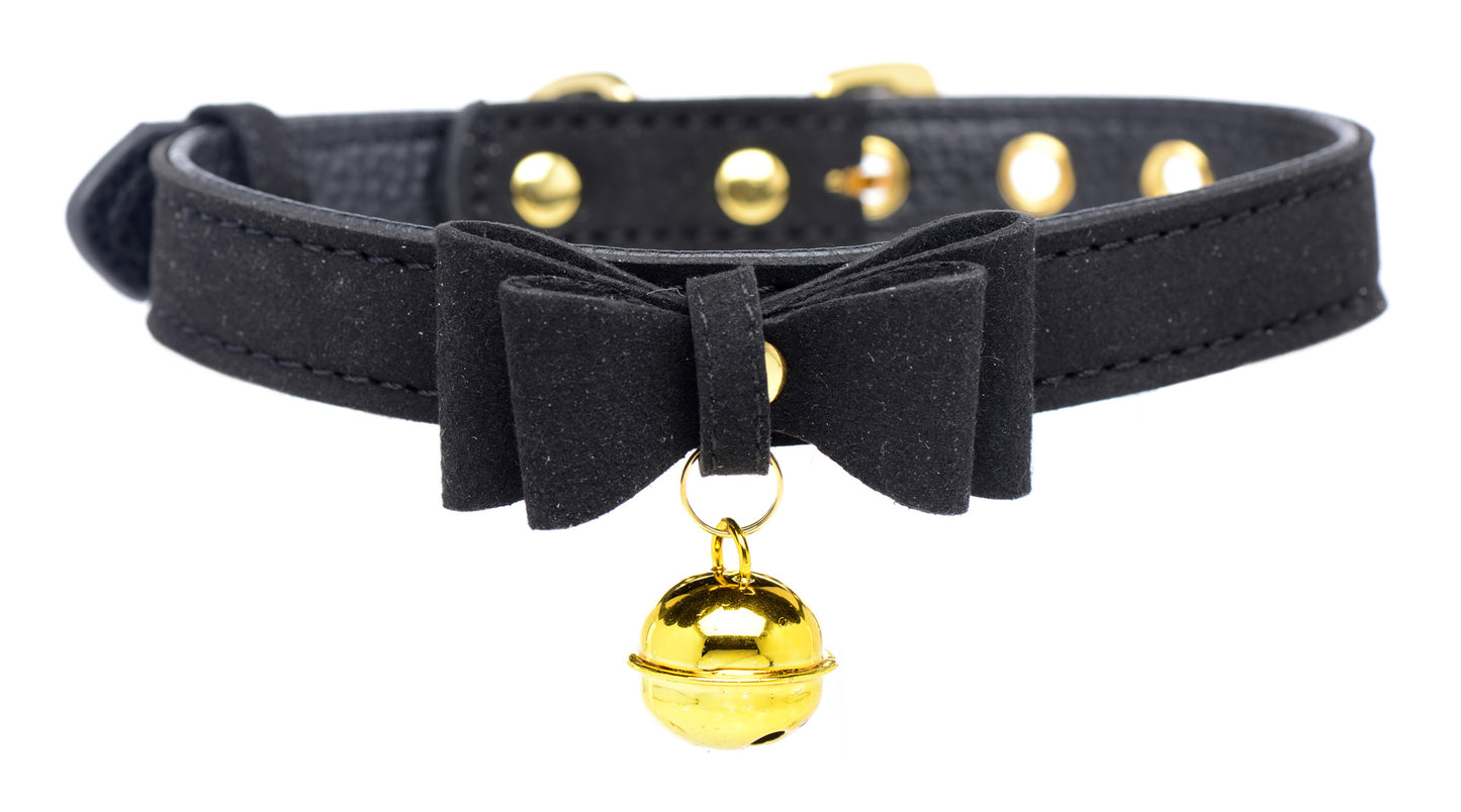 Golden Kitty Cat Bell Collar - /Gold