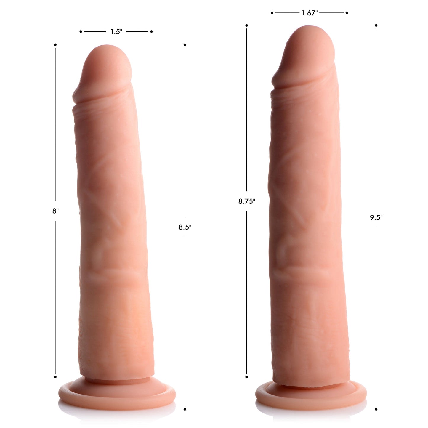 Vibrating and Rotating Remote Control Silicone Dildo - 9 Inch