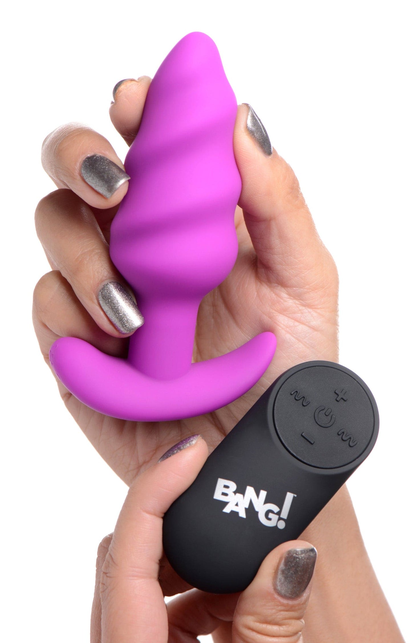 Remote Control 21X Vibrating Silicone Swirl Butt Plug -