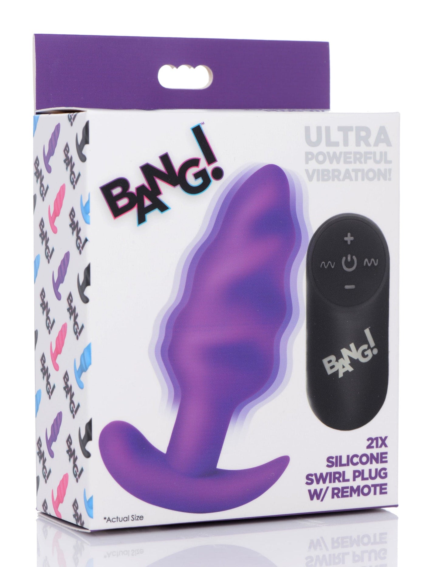 Remote Control 21X Vibrating Silicone Swirl Butt Plug -