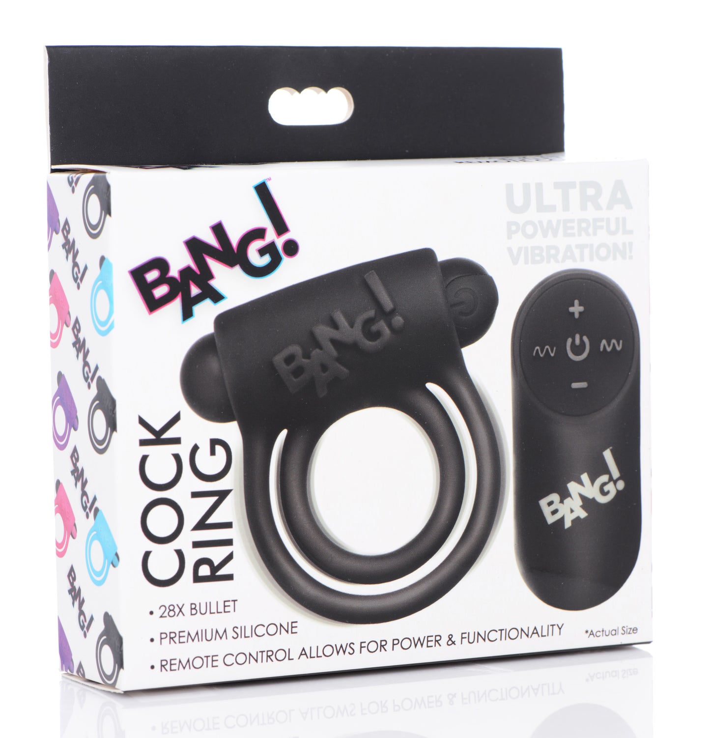 Remote Control 28X Vibrating Cock Ring and Bullet -