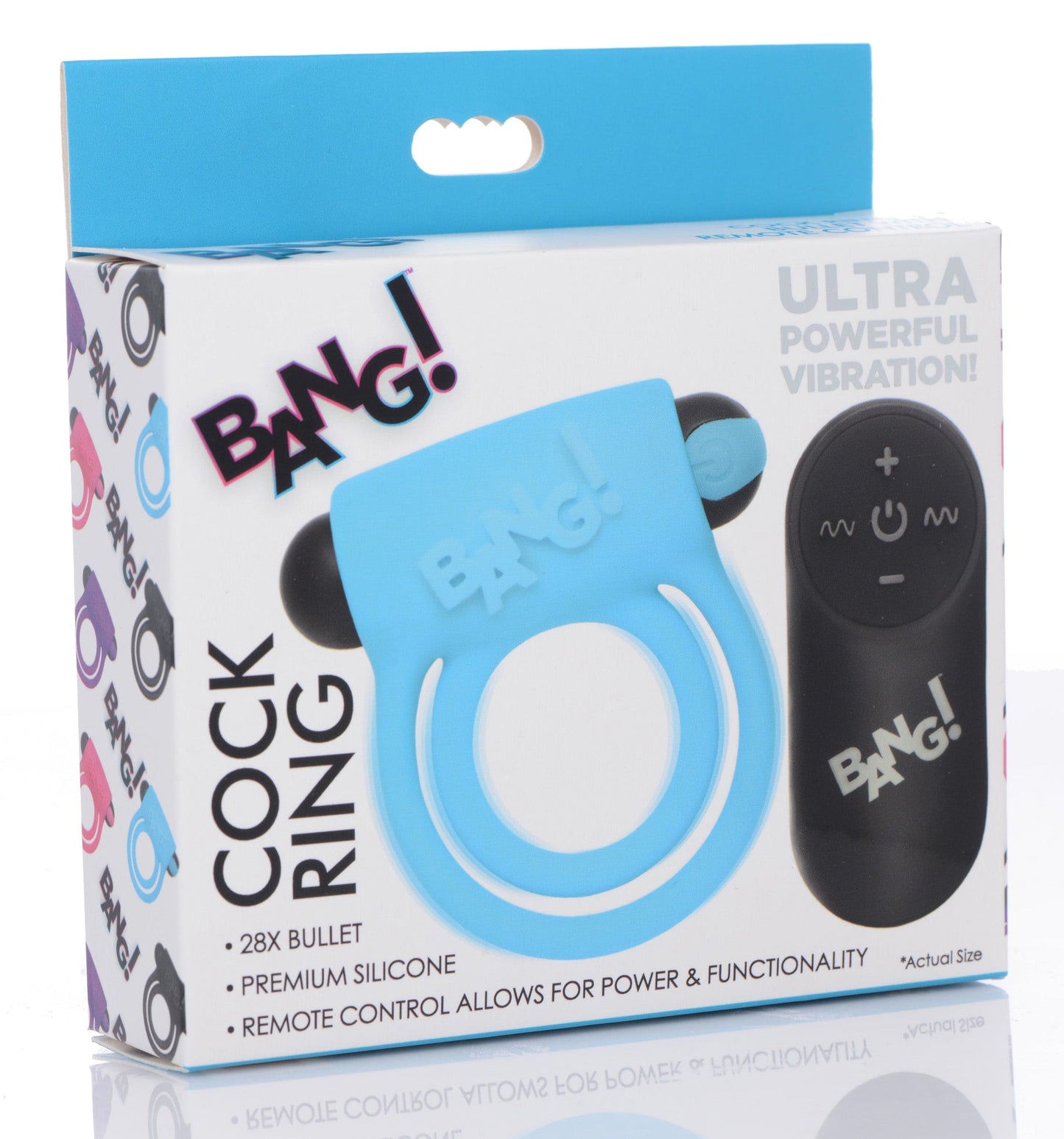 Remote Control 28X Vibrating Cock Ring and Bullet -