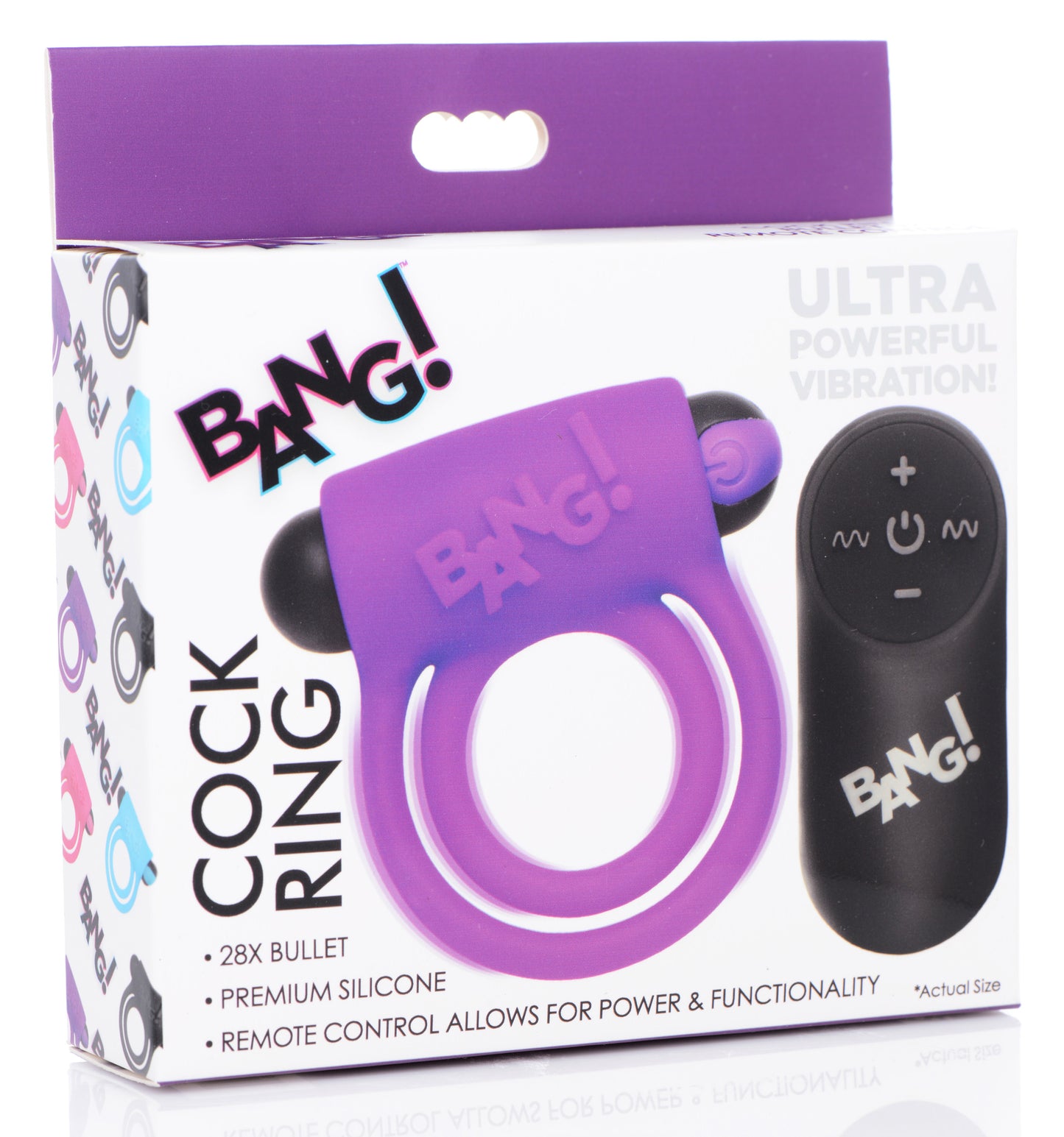 Remote Control 28X Vibrating Cock Ring and Bullet -