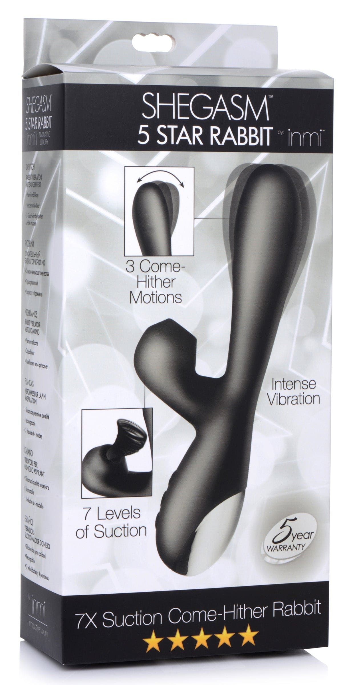 Shegasm 5 Star 7X Suction Come-Hither Silicone Rabbit -