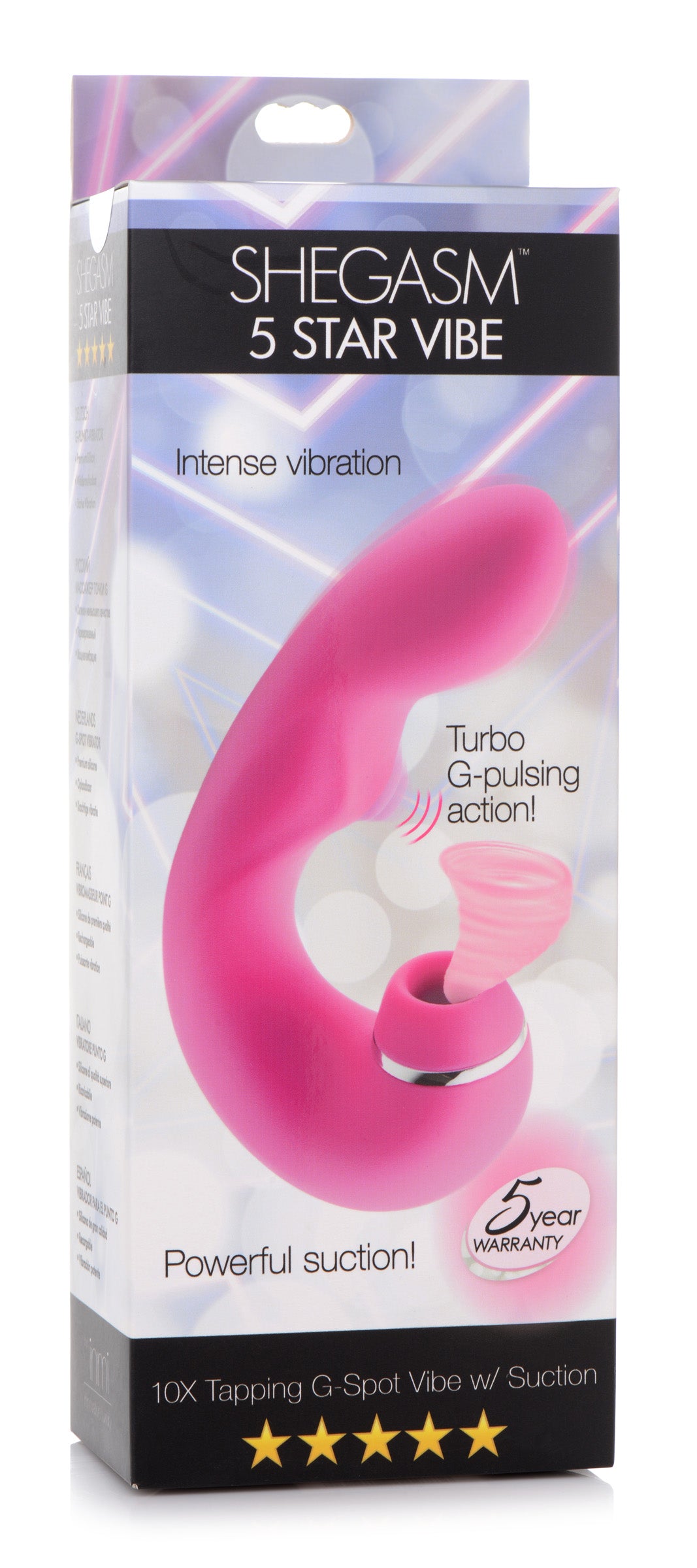 Shegasm 5 Star 10X Tapping G-Spot Silicone Vibrator with Suction -