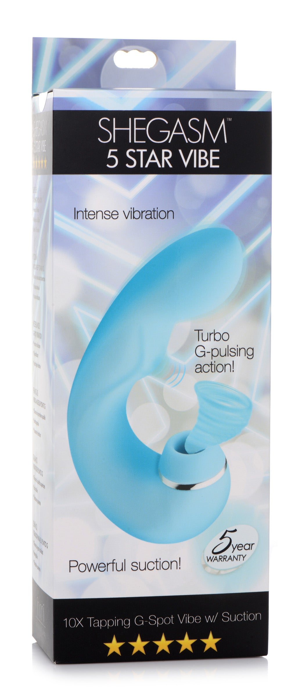 Shegasm 5 Star 10X Tapping G-Spot Silicone Vibrator with Suction -