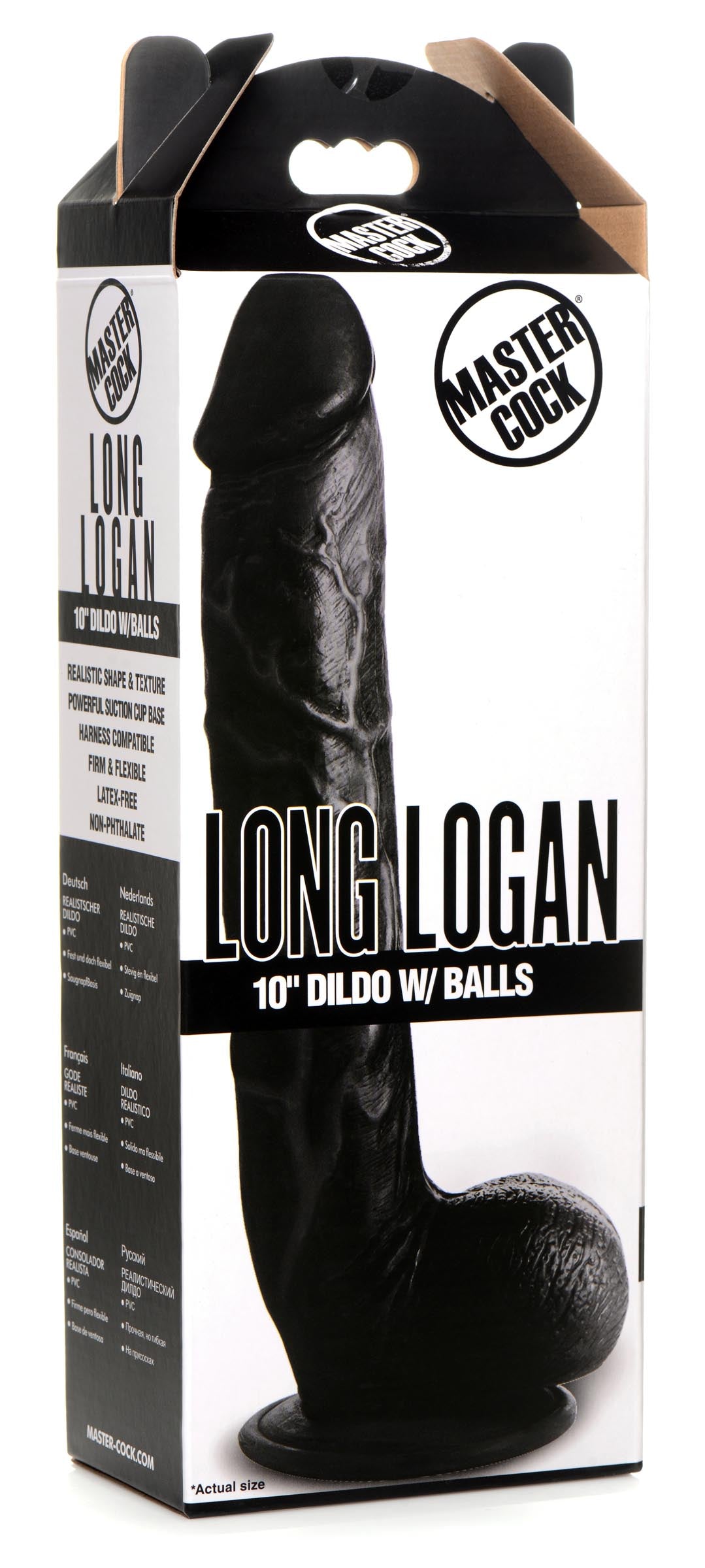 Long Logan 10 Inch Dildo with Balls -