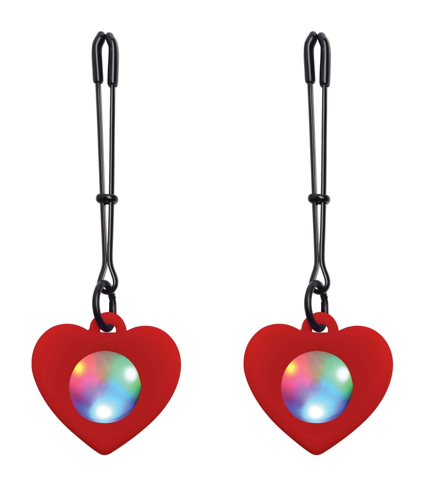 Silicone Light Up Heart Tweezer Nipple Clamps