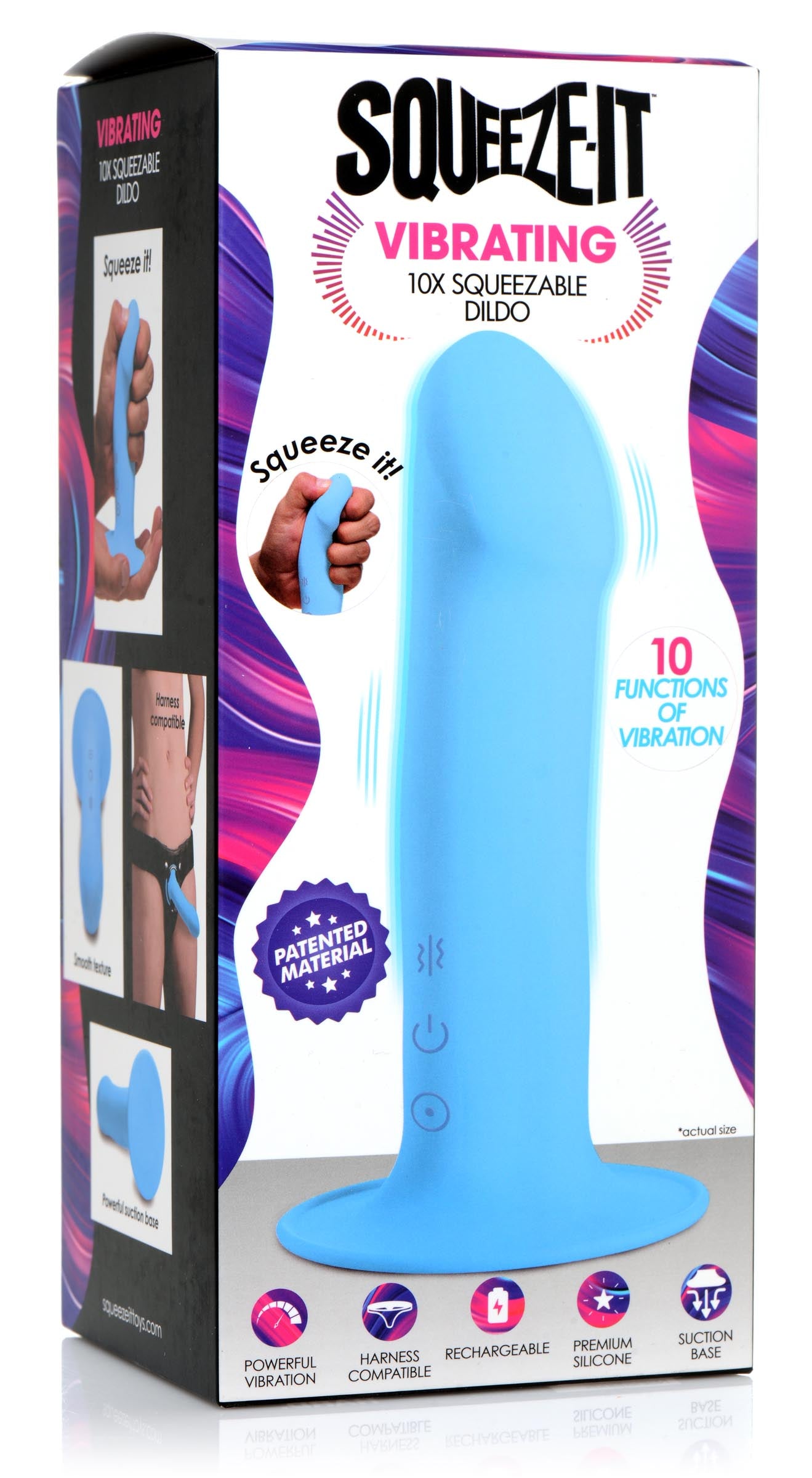 10X Squeezable Vibrating Dildo -