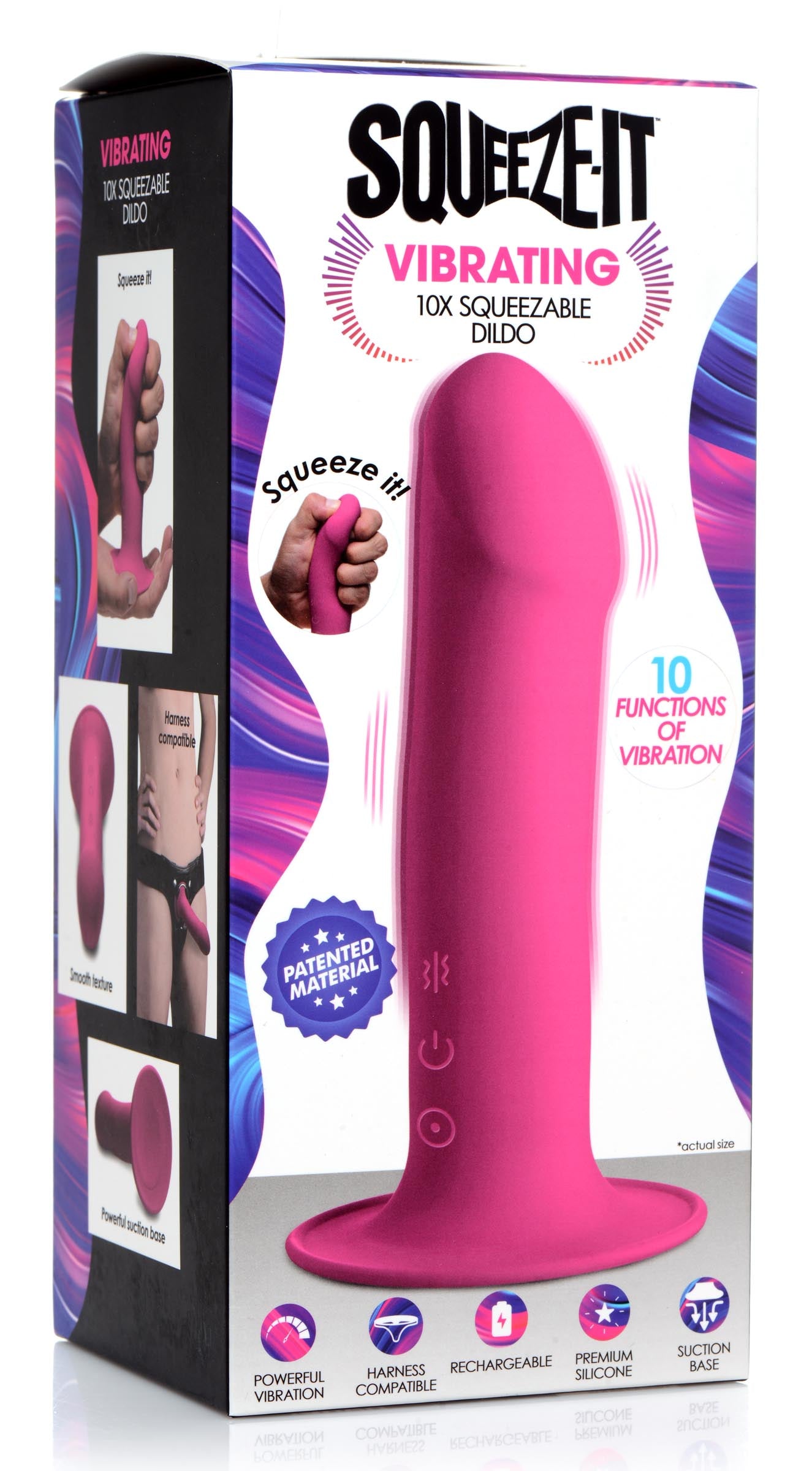 10X Squeezable Vibrating Dildo -