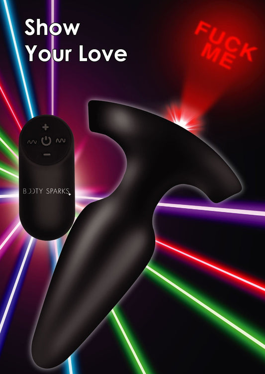 28X Laser Fuck Me Silicone Anal Plug with Remote Control - Small