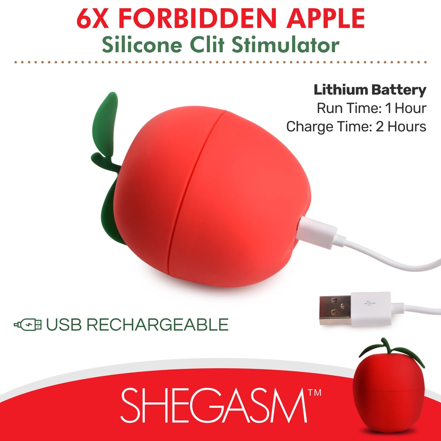 6X Forbidden Apple Silicone Clit Stimulator