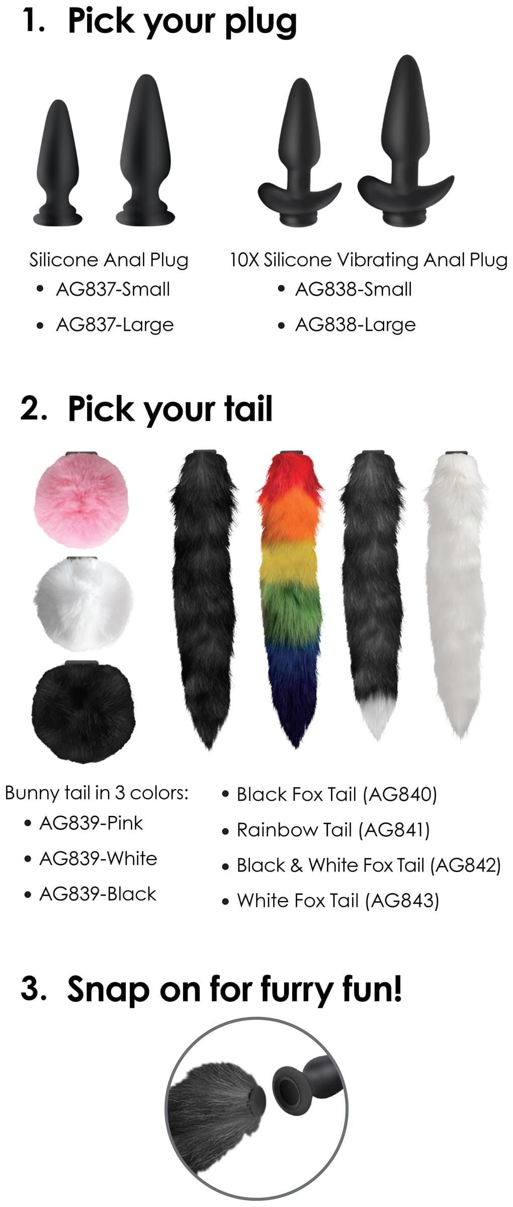 Interchangeable  Fox Tail