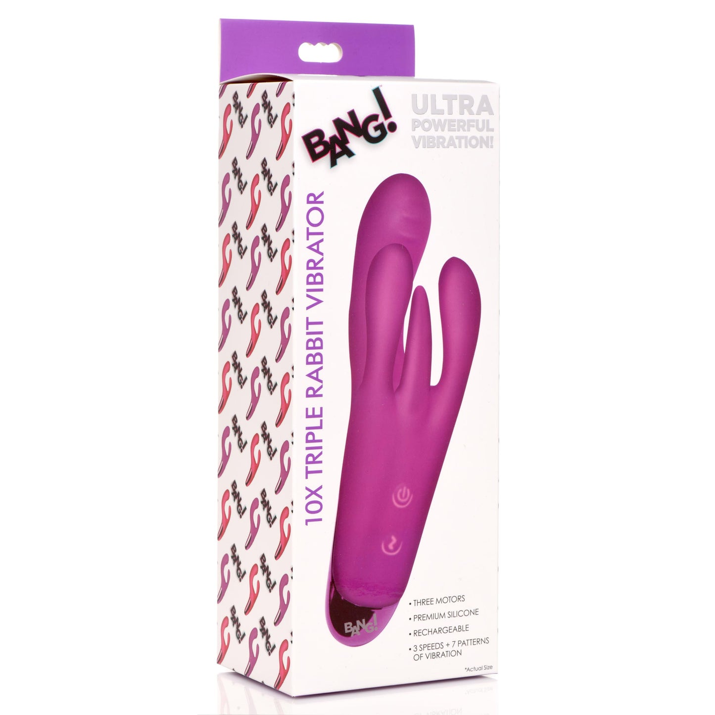 10X Triple Rabbit Silicone Vibrator -