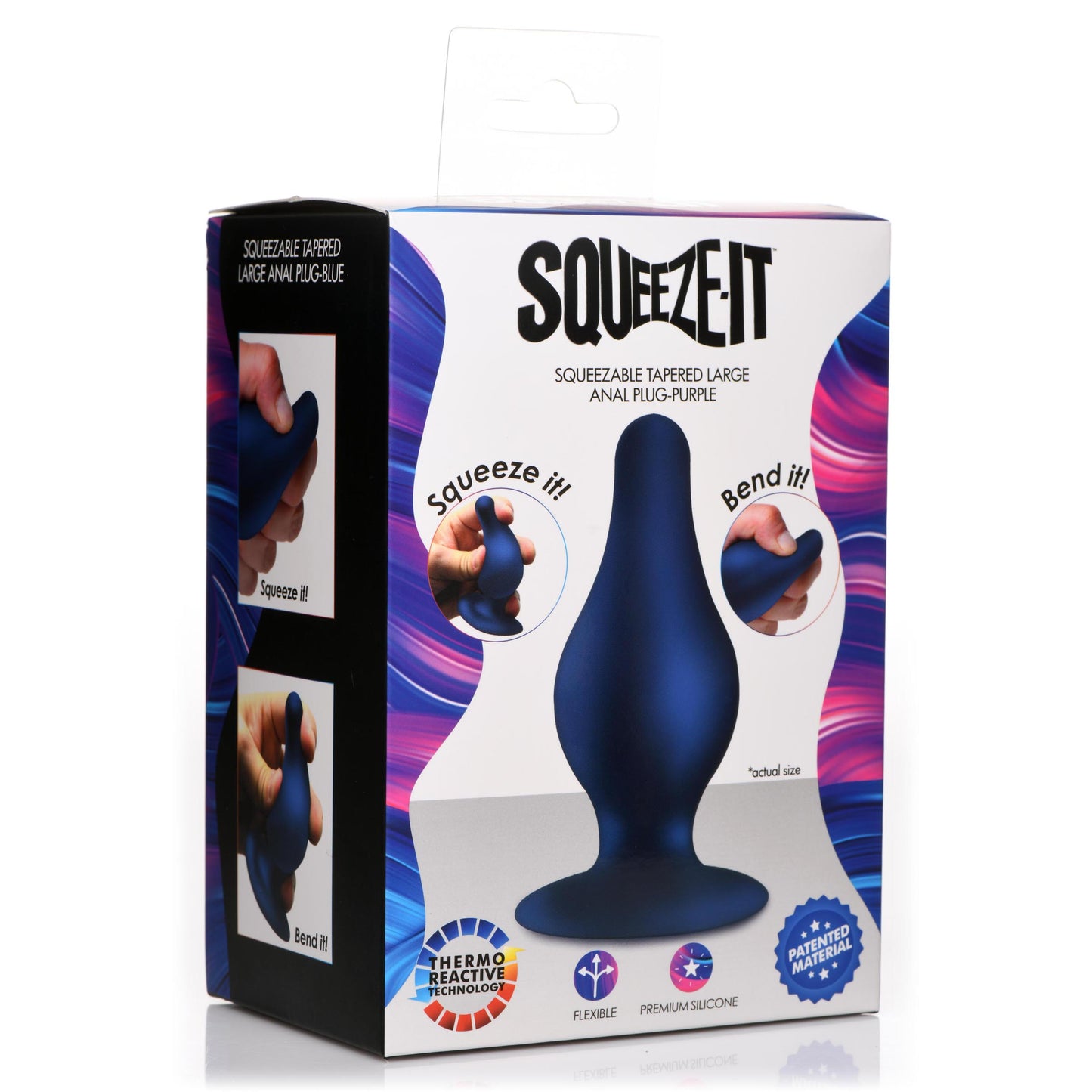 Squeezable Tapered Large Anal Plug -