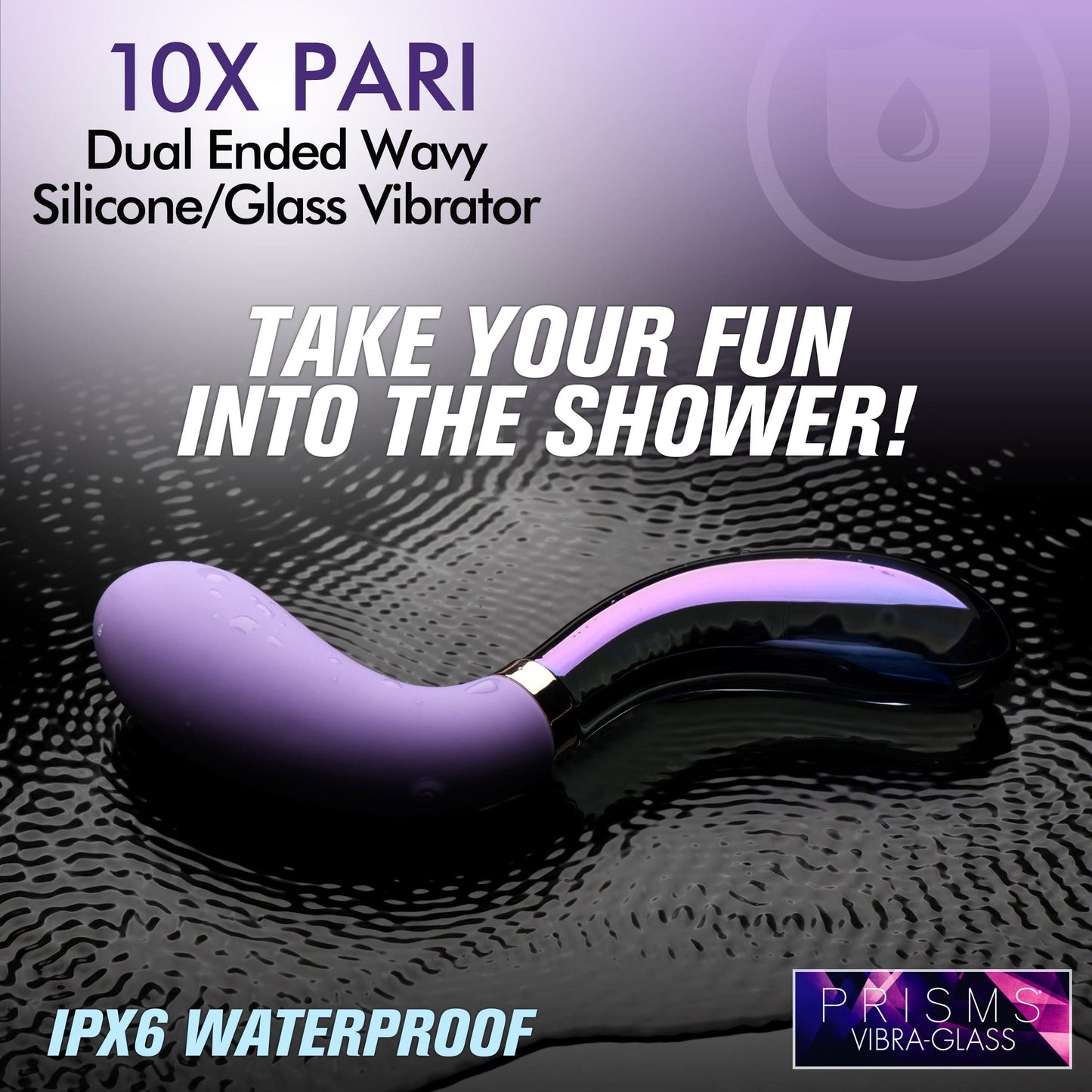 10X Pari Dual Ended Wavy Silicone and Glass Vibrator