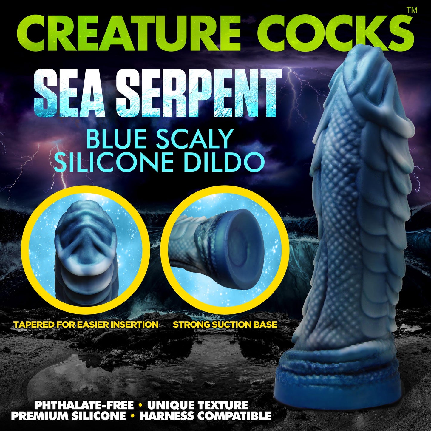 Sea Serpent  Scaly Silicone Dildo