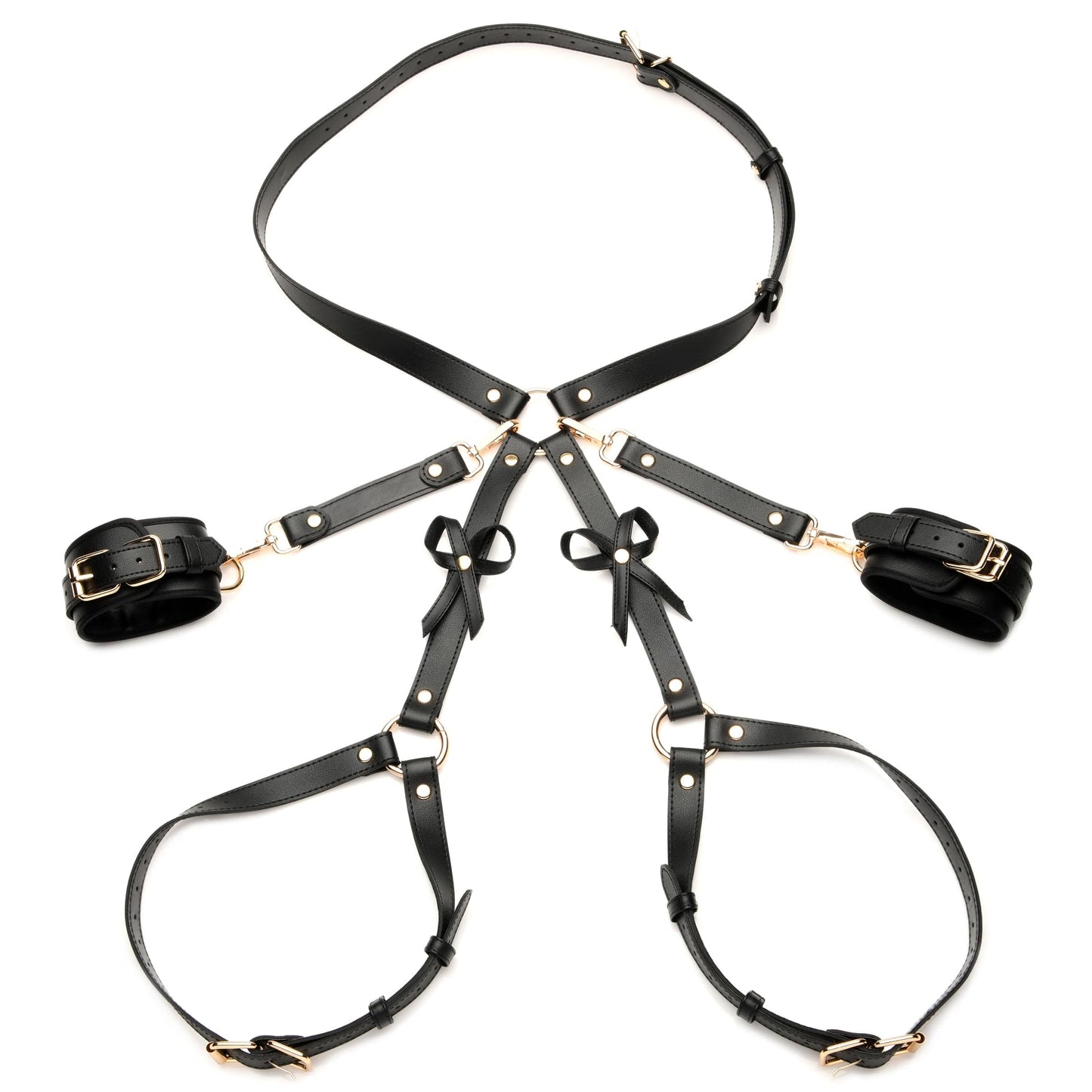 Bondage Thigh Harness with Bows - XL/2XL