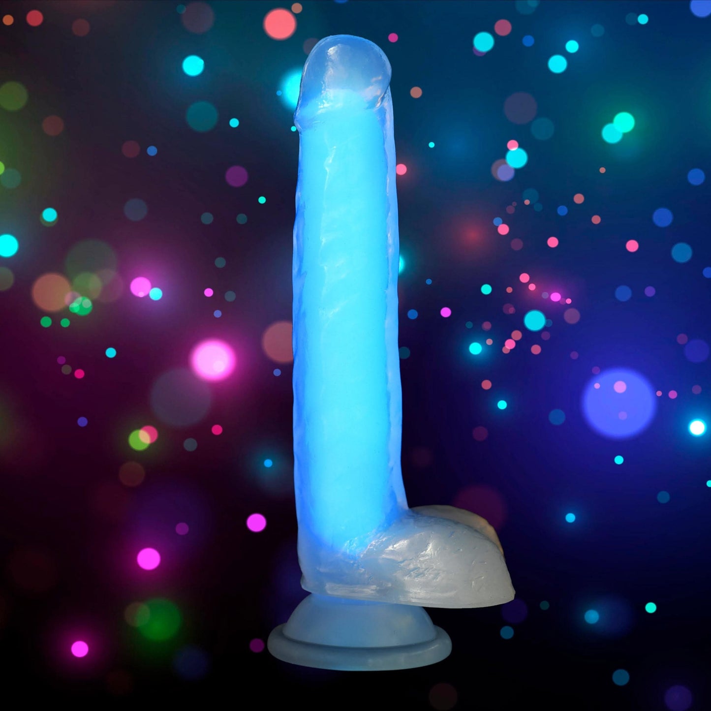 7 Inch Glow-in-the-Dark Silicone Dildo with Balls -