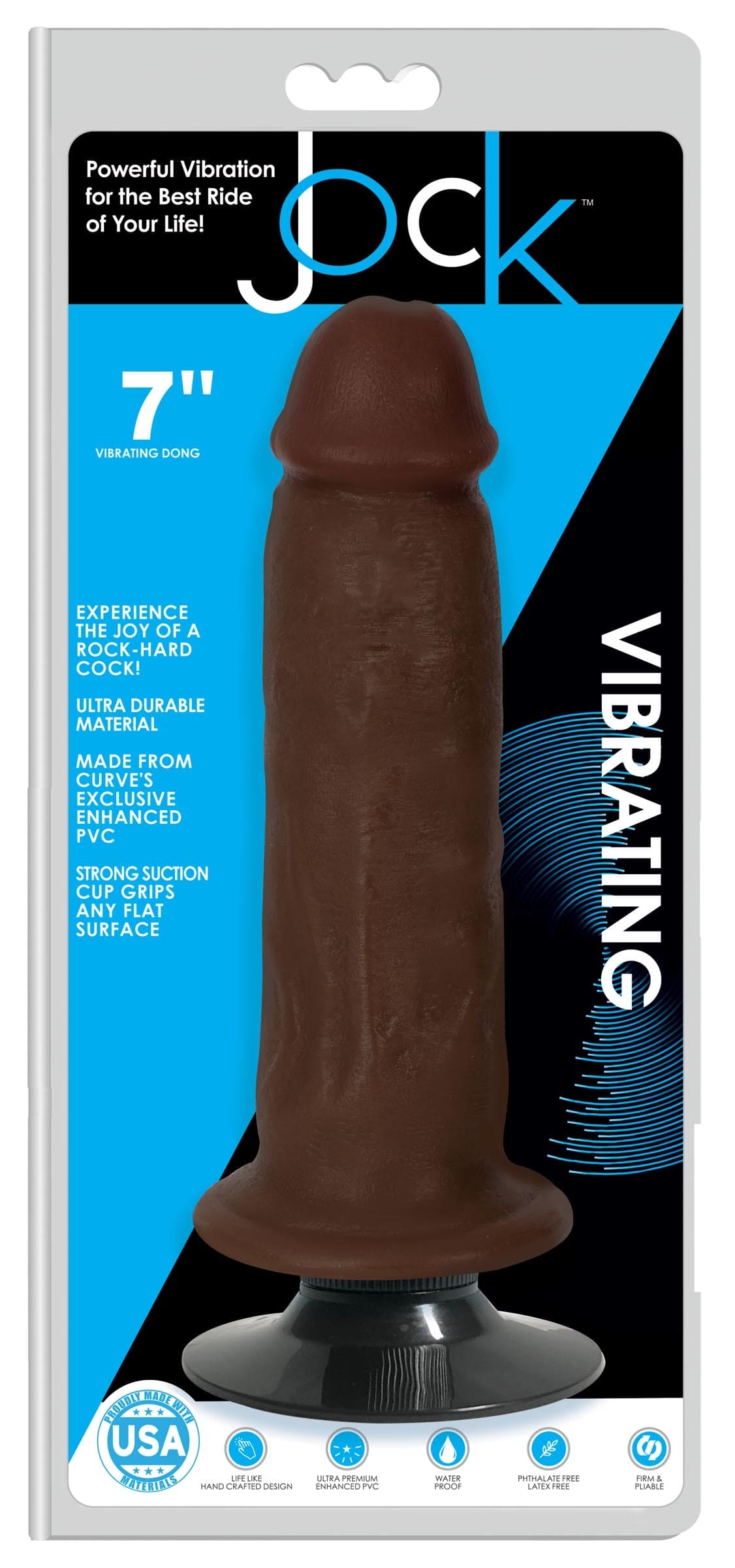 Jock Dark Vibrating Dildo - 7 Inch