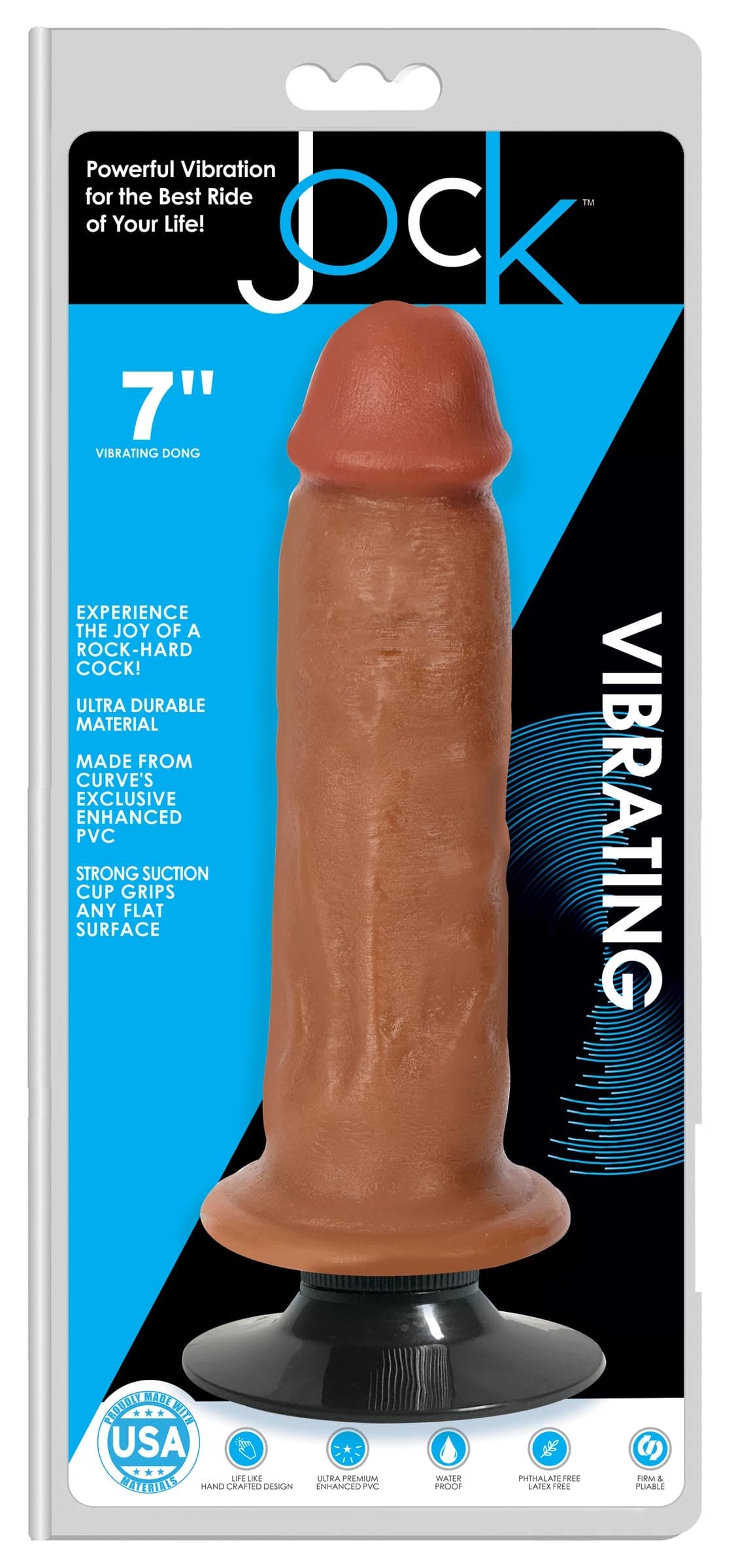 Jock Medium Vibrating Dildo - 7 Inch