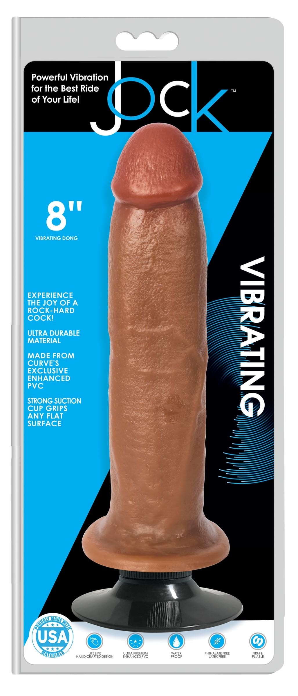 Jock Medium Vibrating Dildo - 8 Inch