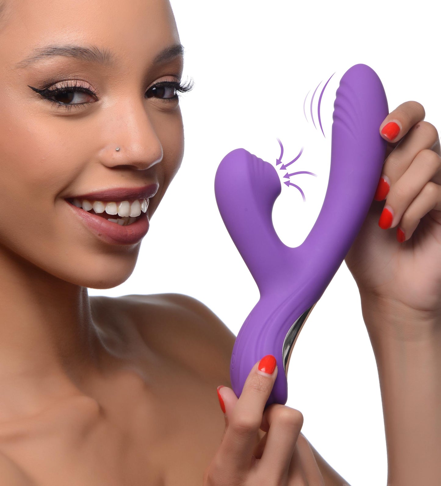 7 Inch Silicone Dildo with Balls - Berry