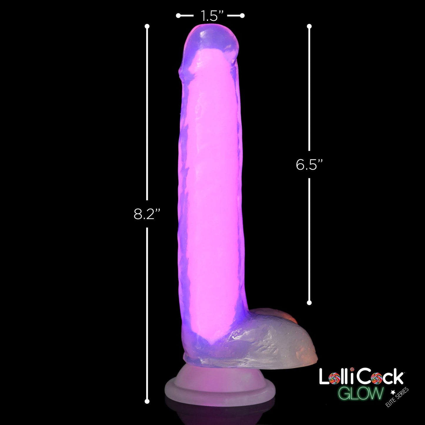 7 Inch Glow-in-the-Dark Silicone Dildo with Balls -